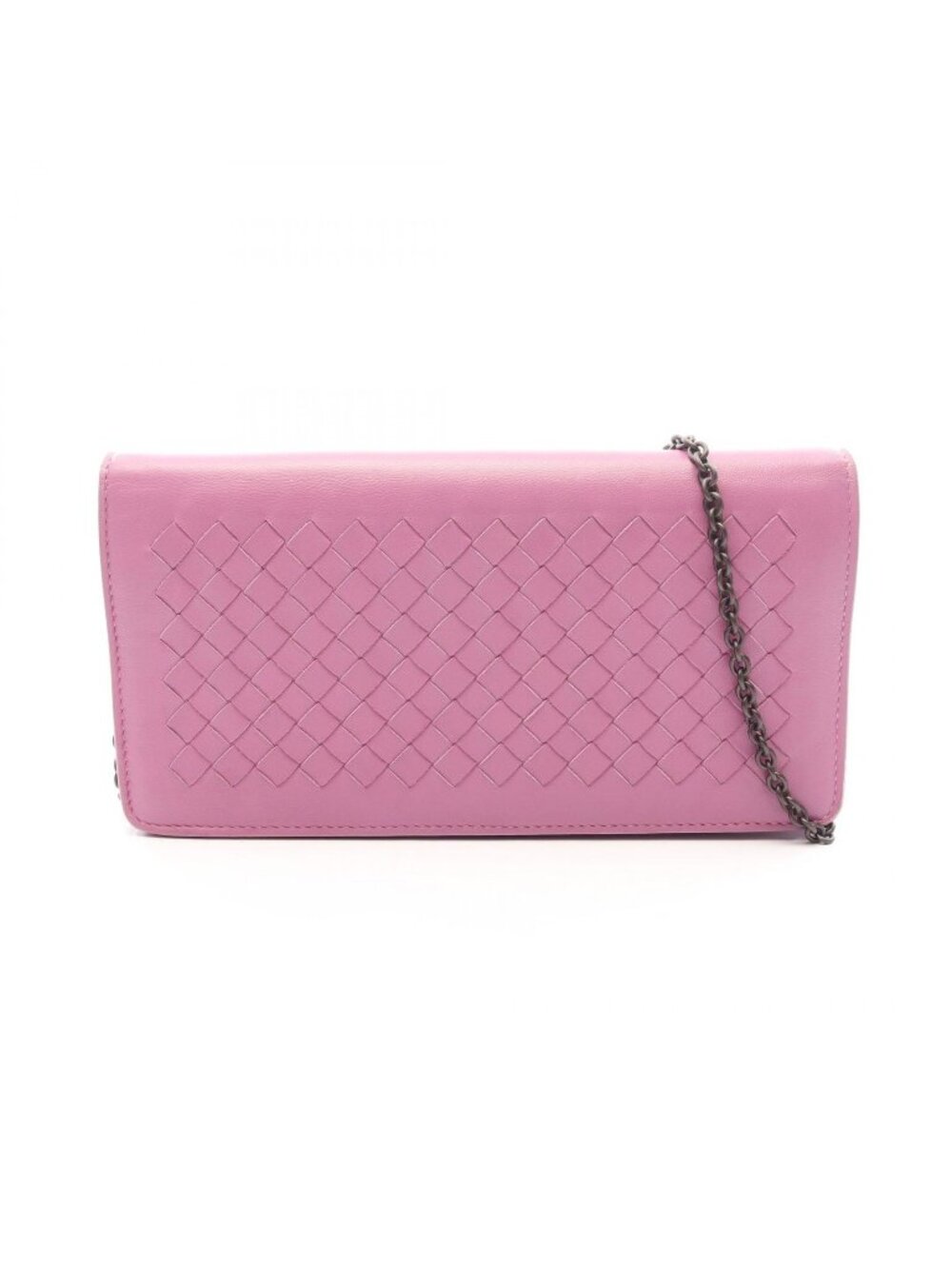 Bottega Veneta Shoulder Bag Intrecciato Purple Leather Chain Wallet